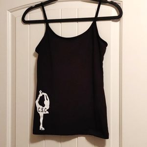 G21 Black shoulder straps figure Skating dance cheer tank top Black CSC